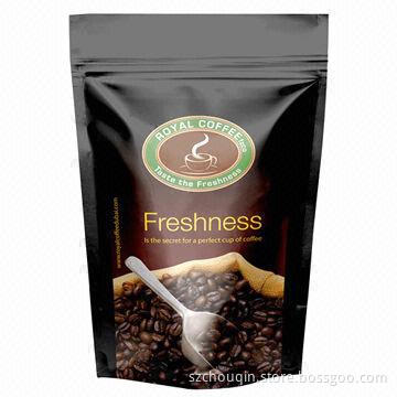 Stand-up Foil Coffee Bag with Matte Printing and Bottom Gusset